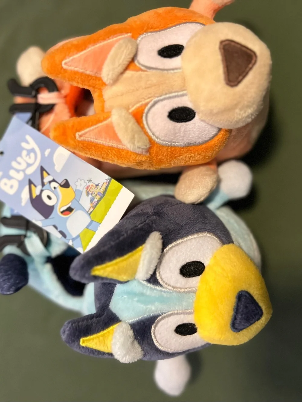 Kids Plush Bluey Slippers in Blue and Orange Size 5/6